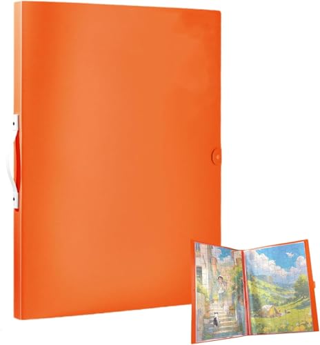 Kepuarm Puzzle-Aufbewahrung, Puzzle-Organizer mit 20 Taschen, für 1000 Teile, Orange von Kepuarm