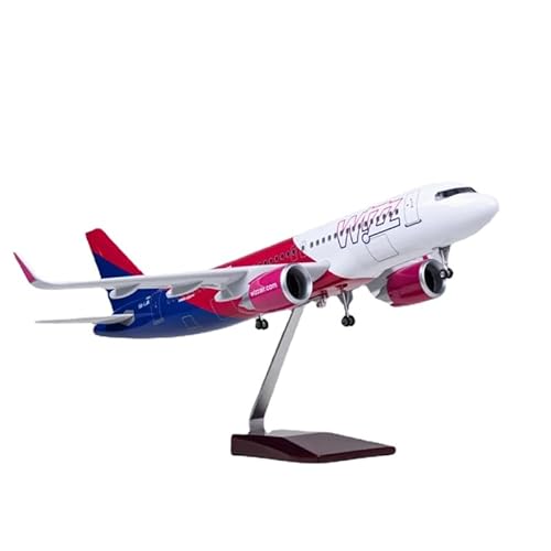 Keraldinv 47CM 1/80 Flugzeug A320NEO A320 NEO Wizz Air Airlines No Light Modell Spielzeug Rad Fahrwerk Diecast Harz Flugzeug Modell von Keraldinv