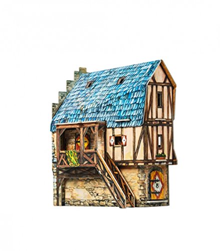 Keranova 330 Clever Paper Mittelalter Stadt Schule 3D Puzzle, 16,5 x 14 x 11 cm, Mehrfarbig von Keranova