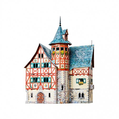 UMBUM Innovatives 3-D-Puzzle Neues Rathaus Medieval Town 3D-Kartonmodellbausatz für Erwachsene und Kinder von UMBUM