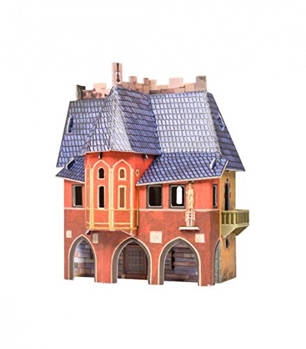 Umbum 216 10 x 12 x 17 cm Clever Papier Mittelalter Town Hall 3D Puzzle von Keranova