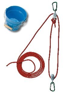 Kersa 81901 Flaschenzug mit Seil und Eimer(zufällige Farbe), Seilzug für Kinder von Kersa