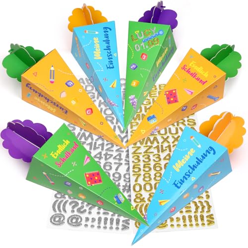 Kesote Schultüte Mädchen Zuckertüte Klein Schultüten Jungen Geschwister Schultüte 6 Mini Zuckertüten zum Befüllen Einschulung Kindergartentüte mit Aufkleber Schulanfang Schulkind Kesote Schultüte Mädchen Zuckertüte Klein Schultüten Jungen Geschwister Schultüte 6 Mini Zuckertüten zum Befüllen Einschulung Kindergartentüte mit Aufkleber Schulanfang Schulkind von Kesote