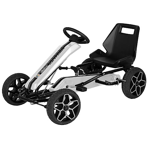 Kettler Kettcar Evolution – Gokart für Kinder ab 5 Jahren mit 6-Fach verstellbarem Sitz und Pedalen – TÜV-geprüft – Weiß von KETTLER