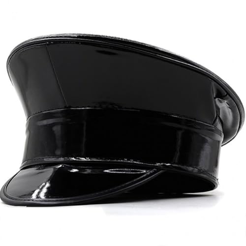 Keuyeo Kapitänsmütze Aus Pu-leder, Polizeimütze, Alternativer Performance-bar, Cosplay-show, Coole Mütze, Baskenmütze Keuyeo Kapitänsmütze Aus Pu-leder, Polizeimütze, Alternativer Performance-bar, Cosplay-show, Coole Mütze, Baskenmütze von Keuyeo