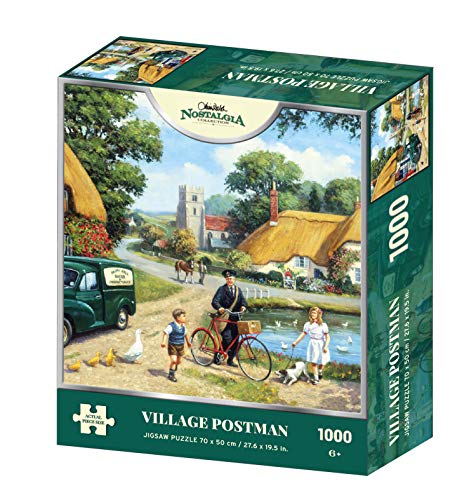 Kevin Walsh K33009 Nostalgia Village Postman Puzzle 1000 Teile, Mehrfarbig, 70 x 50 cm von Kevin Walsh