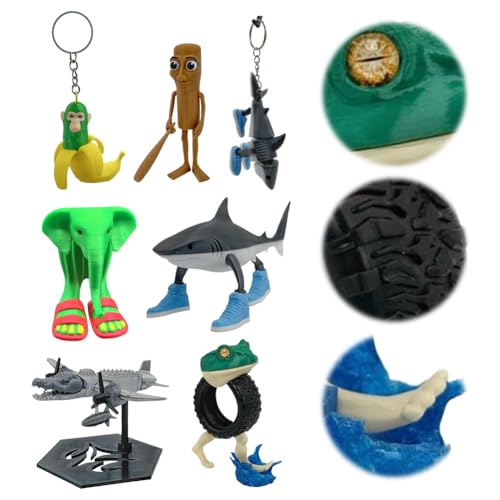 Kexpery 3D-Druck Mign Chark Cartoon-Figur, Dekokarton, Mobil (4 Stück) von Kexpery
