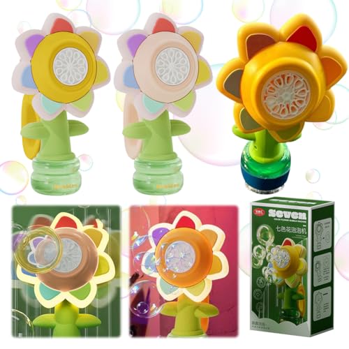 Kexpery Automatische Sonnenblume, mit leichter elektrischer Seifenblasenmaschine (Rosa) von Kexpery