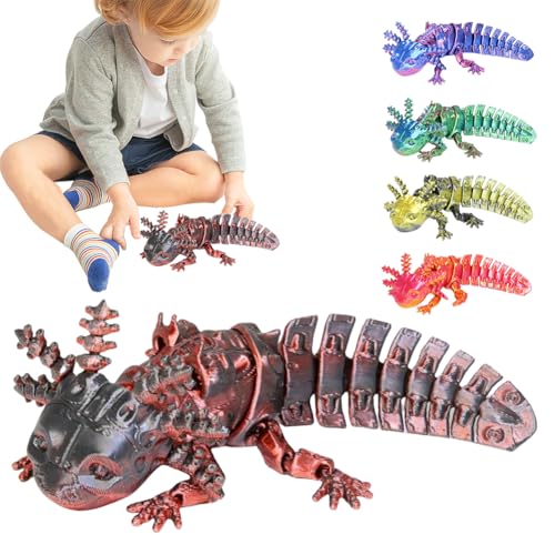 Kexpery Axolotl Axolotl Figurengeschenke, 3D-Druck, mechanische Axolotl-Figur, goldfarben von Kexpery