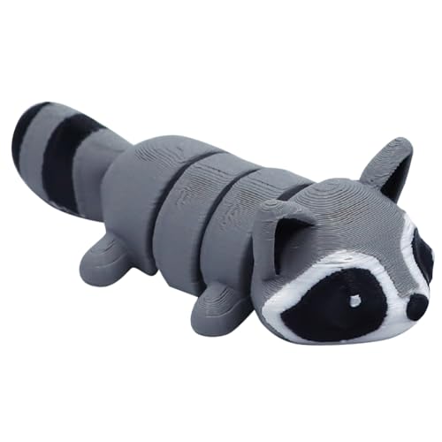 Kexpery Figur Waschbär, 3D, bedruckt, Tierdekoration, kompakt, Anti-Stress, für Büro und Zuhause von Kexpery