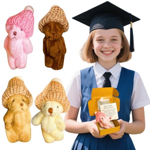 Kexpery Mini-Plüschtier aus Plüsch, Bär, handgefertigt, für Kinder (Rosa) von Kexpery
