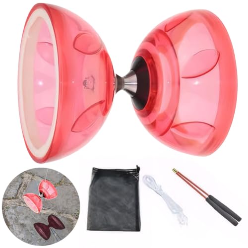 Kexpery Set mit 4 chinesischen Diabolos mit Stäben, Schnur und Netztasche, ideal für Jongleure, Shows und Anfänger von Kexpery