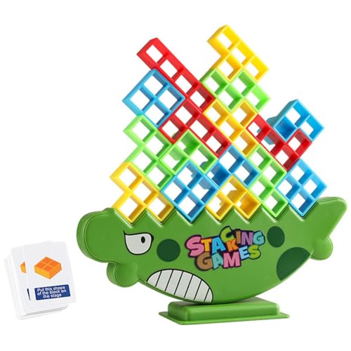 Kexpery Stack Swinging Balance-Spiel, interaktive Eltern-Kind-Bausteine, Ziegelstapel-Tischspielzeug, lehrreich for Kinder und Erwachsene (64 Stück) von Kexpery