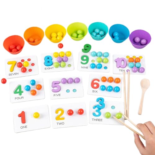 Kexpery Wood Montessori Arithmetic Math Tyt Set Vorkoll Math Math Education Toy für Kleinkinder von Kexpery