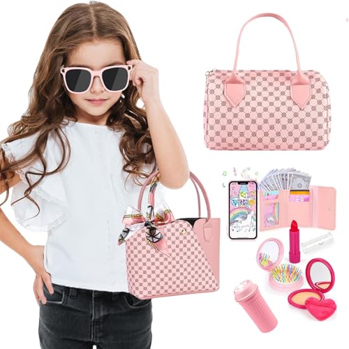 Kleine Mädchen spielen Kinder in der Handtasche von Kexpery