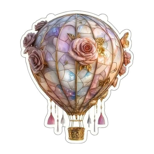 Leuchtender Sonnenfänger, Heißluftballon, bunt, aus getöntem Glas, für Garten, Terrasse, Hof, Balkon, Terrasse, Außendekoration von Kexpery