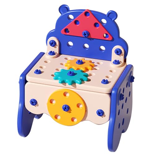 Montessori-Werkzeug-Set für Kinder, 60 Stück, Lernwerkzeuge, für Kinder, Blau (Werkzeugbox) von Kexpery