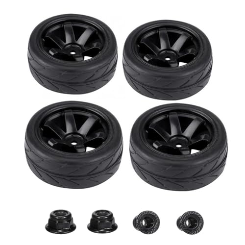 RC1/10 Universalreifen für RC-Autos mit M4 Muttern und verschleißfesten Offroad-Reifen, 4 Stück RC1/10 Universalreifen für RC-Autos mit M4 Muttern und verschleißfesten Offroad-Reifen, 4 Stück von Kexpery