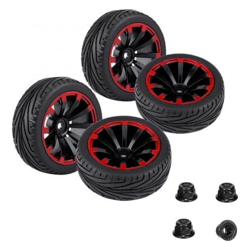 RC1/10 Universalreifen für RC-Autos mit M4 Muttern und verschleißfesten Offroad-Reifen, 4 Stück RC1/10 Universalreifen für RC-Autos mit M4 Muttern und verschleißfesten Offroad-Reifen, 4 Stück von Kexpery