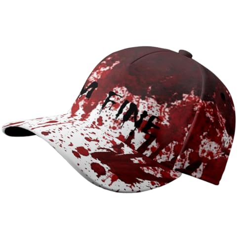 Kexpsogy Blutige Halloween-Kappen mit verstellbarem Riemen, gruseliger Blutdruck, Baseballmütze für Mottoparty, Maskeraden, Kopfbedeckung Kexpsogy Blutige Halloween-Kappen mit verstellbarem Riemen, gruseliger Blutdruck, Baseballmütze für Mottoparty, Maskeraden, Kopfbedeckung von Kexpsogy
