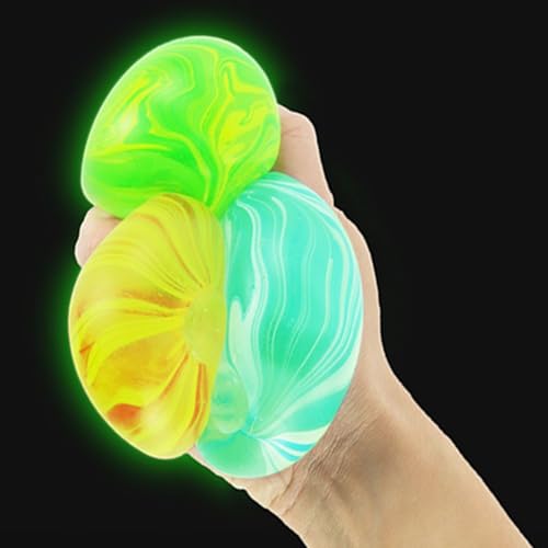 Keycraft Super-Squidge-Ball, leuchtet im Dunkeln, 3 verschiedene Farben, zufällige Auswahl von Keycraft