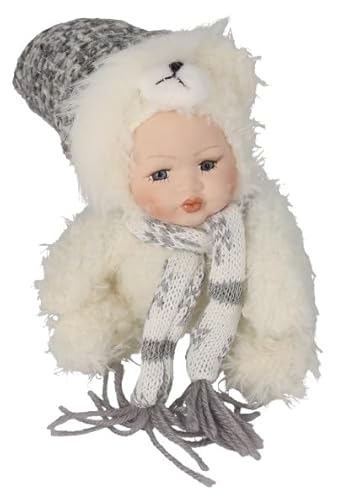 Keyhomestore ┃Winter-Deko-Puppe Junge Mignon H18 cm - Gesicht aus Porzellan, Outfit Teddybär, Schal und Hut - Nordischer Stil, Gastgeschenk Keyhomestore ┃Winter-Deko-Puppe Junge Mignon H18 cm - Gesicht aus Porzellan, Outfit Teddybär, Schal und Hut - Nordischer Stil, Gastgeschenk von Keyhomestore