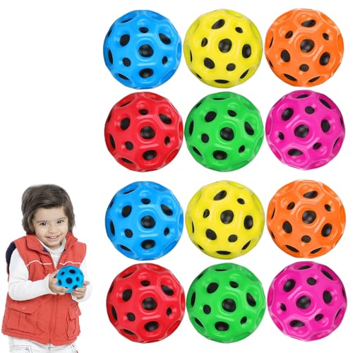 KeyoGoS Astro Jump Ball, 7cm Moon Ball, Bounce Ball Hohe Springender Jump Ball EIN Knallendes Geräusch Machen, Space Ball für Kinder Party Gift Im Freien (12pcs) von KeyoGoS