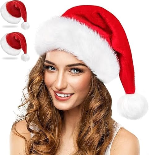 Keyoung 2 Stücke Weihnachtsmütze Erwachsene, Nikolausmütze Dicker Fellrand aus Plüsch, Warm Weihnachtsmann Mütze, Rote Santa Mütze für alle Erwachsene Herren/Damen Weihnachtsfeier Dekorationen Keyoung 2 Stücke Weihnachtsmütze Erwachsene, Nikolausmütze Dicker Fellrand aus Plüsch, Warm Weihnachtsmann Mütze, Rote Santa Mütze für alle Erwachsene Herren/Damen Weihnachtsfeier Dekorationen von Keyoung