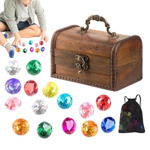 Keyubria 15 Stück Tauchjuwelen Pool Spielzeug, Bunte Diamanten mit Piraten Schatzkiste, edelsteins Piratenschatz Set, Tauchspielzeug Kinder Unterwasser edelsteins Schwimmen Training Wasserspielzeug Keyubria 15 Stück Tauchjuwelen Pool Spielzeug, Bunte Diamanten mit Piraten Schatzkiste, edelsteins Piratenschatz Set, Tauchspielzeug Kinder Unterwasser edelsteins Schwimmen Training Wasserspielzeug von Keyubria