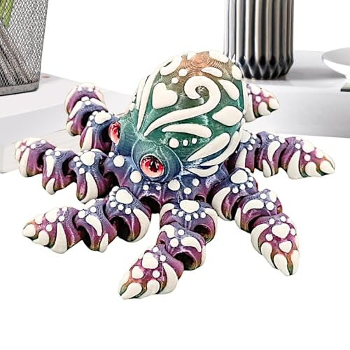 Keyubria 3D-gedrucktes Oktopus, Actionfigur Oktopus, Oktopus Spielzeug, Gelenkiges Sammler Oktopus Tiermodell Für Heimdekoration, Schreibtischspielzeug, Einzigartige Geschenke Und Sammlerstücke von Keyubria