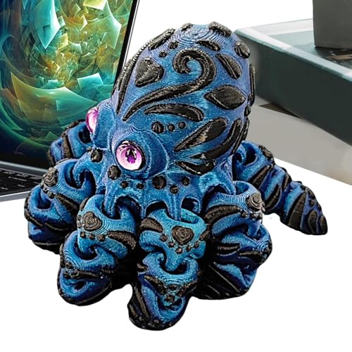 Keyubria 3D-gedrucktes Oktopus, Actionfigur Oktopus, Oktopus Spielzeug, Gelenkiges Sammler Oktopus Tiermodell Für Heimdekoration, Schreibtischspielzeug, Einzigartige Geschenke Und Sammlerstücke von Keyubria
