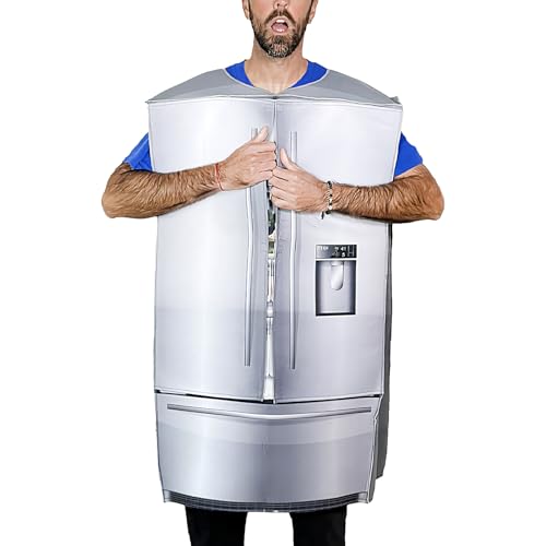 Keyubria Cosplay Kostüm, Bühnenkostüm, Lustiges Doppeltüriger Kühlschrank Requisit Für Bühne Karneval Rollenspiel Damen Herren Feste von Keyubria