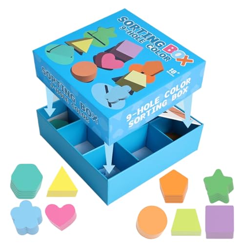 Keyubria Formen Sortierer - 9-Fach Steckspiel Holz Formen & Farben Sortierspiel - Interaktives Lernspielzeug Zur Frühförderung Für Kindergarten Und Vorschule von Keyubria