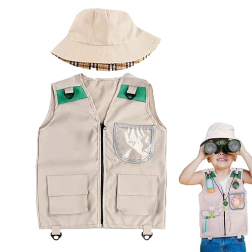 Keyubria Kinder-Explorer-Kostüm, Camping Ausrüstung mit, Kinderbekleidung für Angeln Wandern Safari Schatzsuche Zoo Abenteuer Ranch Keyubria Kinder-Explorer-Kostüm, Camping Ausrüstung mit, Kinderbekleidung für Angeln Wandern Safari Schatzsuche Zoo Abenteuer Ranch von Keyubria