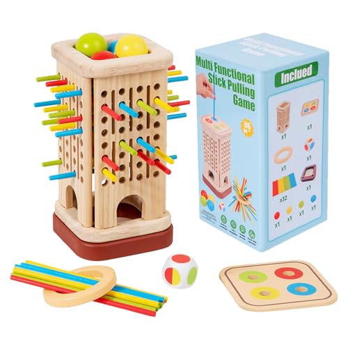 Keyubria Stapelspiel, Lernspielzeug Mit Bunten Stäbchen Und Würfeln, Interaktives Spiel Zur Förderung Von Geduld, Logischem Denken Und Farbverständnis Keyubria Stapelspiel, Lernspielzeug Mit Bunten Stäbchen Und Würfeln, Interaktives Spiel Zur Förderung Von Geduld, Logischem Denken Und Farbverständnis von Keyubria