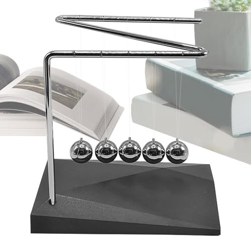 Keyubria Newtons Wiege Balance Bälle, Newton Pendel Sockel, Newtons Wiege Metallphysik Wissenschaft Ball Balance Schwingpendel, Wissenschaft Physik Gadget Desktop Dekoration Für Zuhause Und Büro Keyubria Newtons Wiege Balance Bälle, Newton Pendel Sockel, Newtons Wiege Metallphysik Wissenschaft Ball Balance Schwingpendel, Wissenschaft Physik Gadget Desktop Dekoration Für Zuhause Und Büro von Keyubria