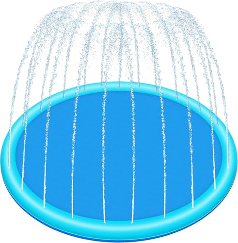 Wasserspielzeug Kinder, 170CM Sprinkler Wasser Spielmatte für Draußen, Outdoor Garten, Hunde Pool Wassermatte für Sommer Sprinklerauflage Spielzeug für Kinder ab 2 3 Jahren und Haustiere Wasserspielzeug Kinder, 170CM Sprinkler Wasser Spielmatte für Draußen, Outdoor Garten, Hunde Pool Wassermatte für Sommer Sprinklerauflage Spielzeug für Kinder ab 2 3 Jahren und Haustiere von Kezidhp