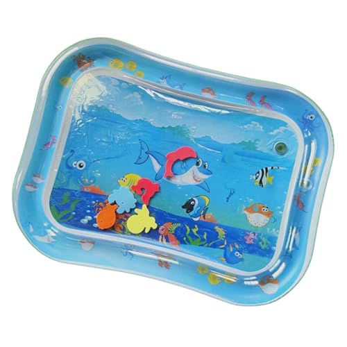Wasserspielmatte – Wassersensorische Matte, PVC-Wasserspielmatte mit Ozean-Thema, Fisch – Wasserkrabbelmatte für Kinder, cooles, bequemes aufblasbares Pad für Haustier-Kinderspiele von Kezvmhy