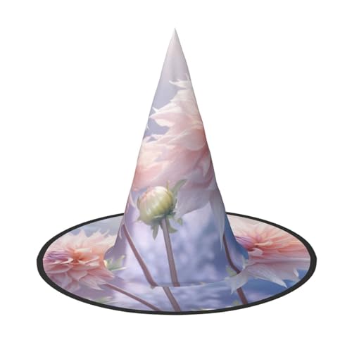 Kfjghhl 3 bunte Blumen, 1 Halloween-Hut, böse Kostüme, Erwachsene, Unisex, Stirnband, Kostümzubehör, Weihnachtsfeier, Cosplay, Zauberer-Kostüm, Outfit, Halloween von Kfjghhl