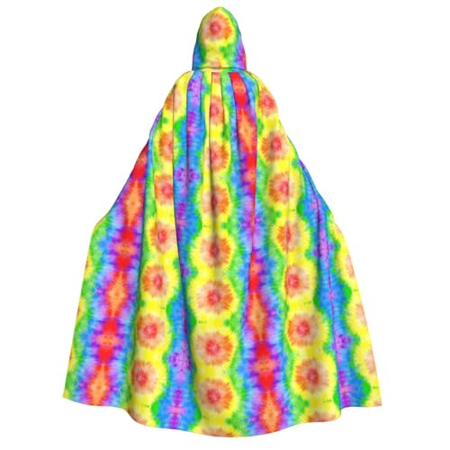Kfjghhl Batik-Halloween-Umhang, goldener Kapuzenumhang, volle Länge, Robe, Umhang, Halloween-Kostüm, Cosplay, Party von Kfjghhl