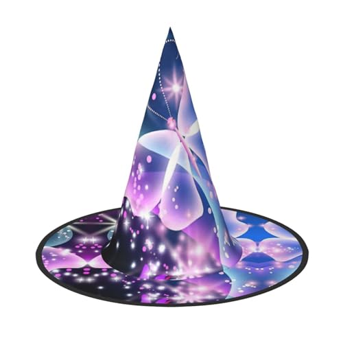 Kfjghhl Blau-violetter Schmetterlingshut, böse Kostüme, für Erwachsene, Unisex, Stirnband, Kostümzubehör, Weihnachtsfeier, Cosplay, Zauberer-Kostüm, Outfit, Halloween von Kfjghhl