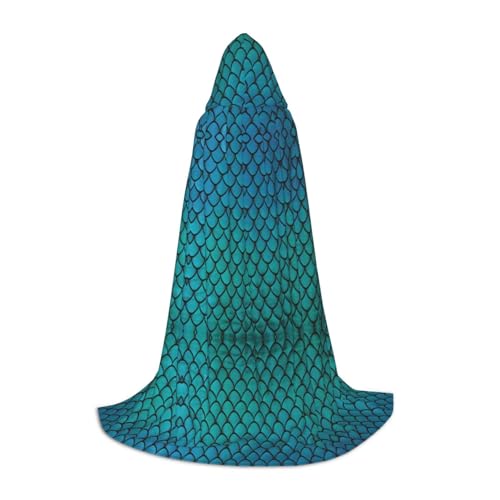 Kfjghhl Blauer Fischschuppen-Umhang mit Kapuze für Teenager, Kinder, Hexenkostüm, Halloween-Kostüm, für Damen und Herren, 88,9–149,7 cm Kfjghhl Blauer Fischschuppen-Umhang mit Kapuze für Teenager, Kinder, Hexenkostüm, Halloween-Kostüm, für Damen und Herren, 88,9–149,7 cm von Kfjghhl