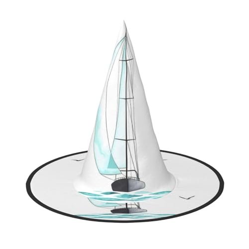 Kfjghhl Blaues Segelboot-Halloween-Kostüm, für Erwachsene, Unisex, Stirnband, Kostümzubehör, Weihnachtsfeier, Cosplay, Zauberer-Kostüm, Outfit, Halloween Kfjghhl Blaues Segelboot-Halloween-Kostüm, für Erwachsene, Unisex, Stirnband, Kostümzubehör, Weihnachtsfeier, Cosplay, Zauberer-Kostüm, Outfit, Halloween von Kfjghhl