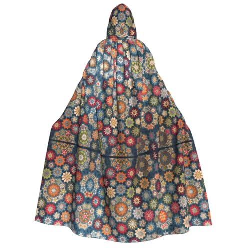 Kfjghhl Bohemian-Blumen-Halloween-Umhang, goldener Kapuzenumhang, volle Länge, Robe, Umhang, Halloween-Kostüm, Cosplay, Party Kfjghhl Bohemian-Blumen-Halloween-Umhang, goldener Kapuzenumhang, volle Länge, Robe, Umhang, Halloween-Kostüm, Cosplay, Party von Kfjghhl