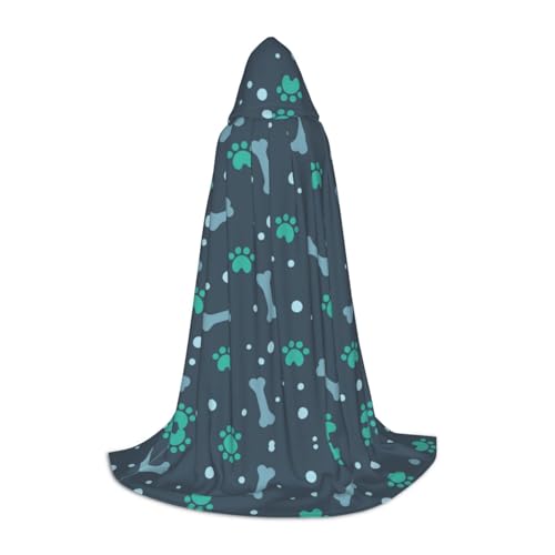 Kfjghhl Bones And Dog Claws Langer Kapuzenumhang Teenager Kind Umhang Hexenkostüm Halloween Kostüm Damen Herren 88,9–149,7 cm von Kfjghhl