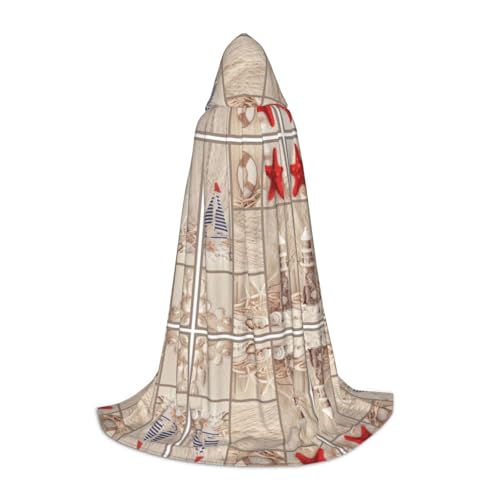 Kfjghhl Boot Strand Seestern Muschel langer Kapuzenumhang Teenager Kind Umhang Hexenkostüm Halloween Kostüm Damen Herren 88,9-149,7 cm Kfjghhl Boot Strand Seestern Muschel langer Kapuzenumhang Teenager Kind Umhang Hexenkostüm Halloween Kostüm Damen Herren 88,9-149,7 cm von Kfjghhl