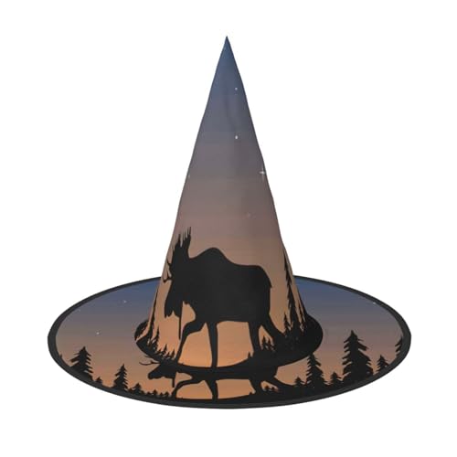 Kfjghhl Elch, Bergkiefer, Wildnis, Halloween-Hut, böse Kostüme, Erwachsene, Unisex, Stirnband, Kostümzubehör, Weihnachtsfeier, Cosplay, Zauberer-Kostüm, Outfit, Halloween von Kfjghhl