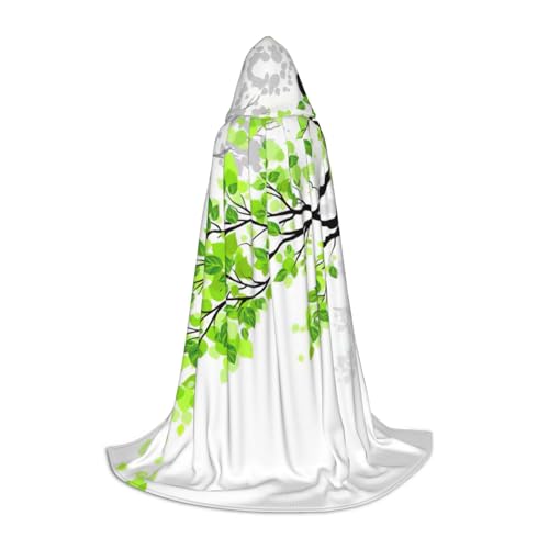 Kfjghhl Erfrischende Blätter, langer Kapuzenumhang für Jugendliche, Kinder, Hexenkostüm, Halloween-Kostüm, für Damen und Herren, 88,9–149,7 cm von Kfjghhl
