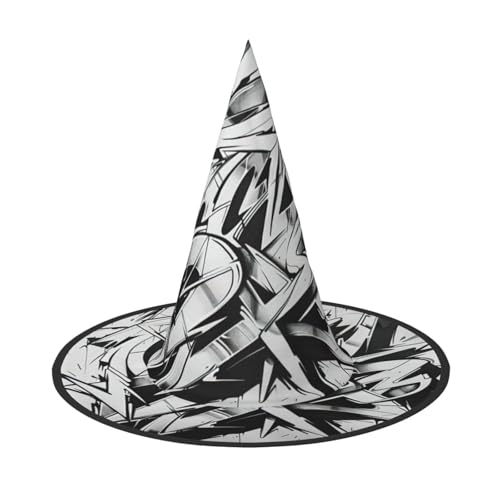 Kfjghhl Graffiti-Zeichnung, Halloween-Hut, böse Kostüme, Erwachsene, Unisex, Stirnband, Kostümzubehör, Weihnachtsfeier, Cosplay, Zauberer-Kostüm, Outfit, Halloween von Kfjghhl