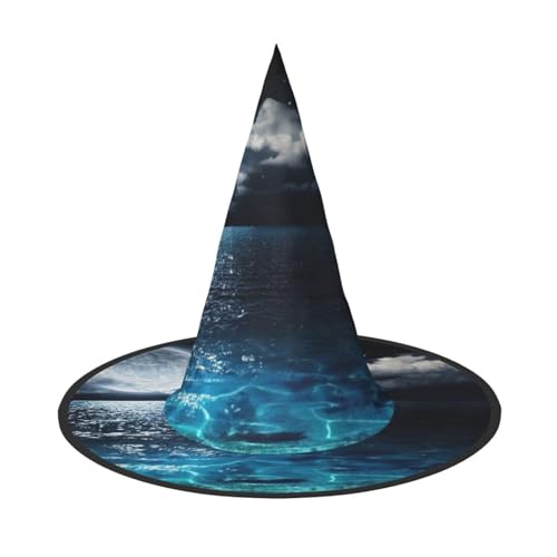 Kfjghhl Halloween-Kostüm, Vollmond und neblige Wolken mit türkisfarbenem Hut, böse Kostüme, für Erwachsene, Unisex, Stirnband, Kostümzubehör, Weihnachtsfeier, Cosplay, Zauberer-Kostüm, Outfit Kfjghhl Halloween-Kostüm, Vollmond und neblige Wolken mit türkisfarbenem Hut, böse Kostüme, für Erwachsene, Unisex, Stirnband, Kostümzubehör, Weihnachtsfeier, Cosplay, Zauberer-Kostüm, Outfit von Kfjghhl